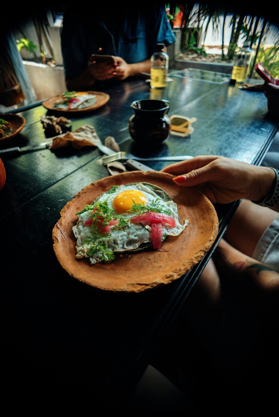 Mexico City breakfast table with local food